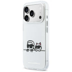 Karl Lagerfeld IML Karl & Choupette Peekaboo logotipas MagSafe Dėklas, skirtas iPhone 17 Pro - baltas