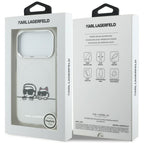 Karl Lagerfeld IML Karl & Choupette Peekaboo logotipas MagSafe Dėklas, skirtas iPhone 17 Pro - baltas