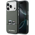 Karl Lagerfeld IML Karl & Choupette Peekaboo logotipas MagSafe Dėklas, skirtas iPhone 17 Pro - juodas
