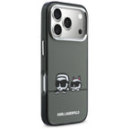 Karl Lagerfeld IML Karl & Choupette Peekaboo logotipas MagSafe Dėklas, skirtas iPhone 17 Pro - juodas