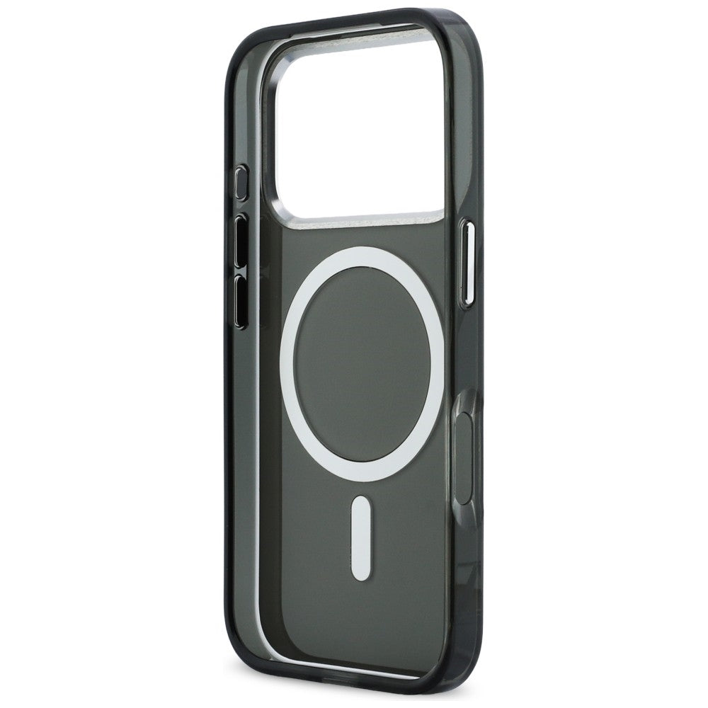 Karl Lagerfeld IML Karl & Choupette Peekaboo logotipas MagSafe Dėklas, skirtas iPhone 17 Pro - juodas