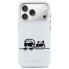 Karl Lagerfeld IML Karl &amp; Choupette Peekaboo logotipas MagSafe Dėklas, skirtas iPhone 17 Pro Max - baltas