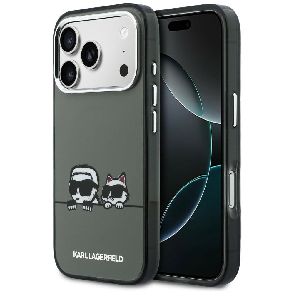 Karl Lagerfeld IML Karl &amp; Choupette Peekaboo logotipas MagSafe Dėklas, skirtas iPhone 17 Pro Max - juodas