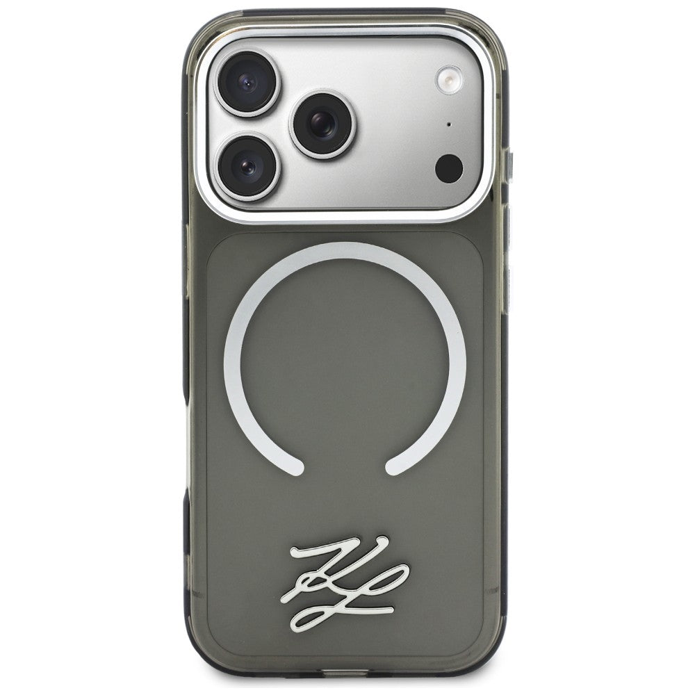 Karl Lagerfeld IML KL scenarijaus logotipas MagSafe Dėklas, skirtas iPhone 17 Pro – juodas