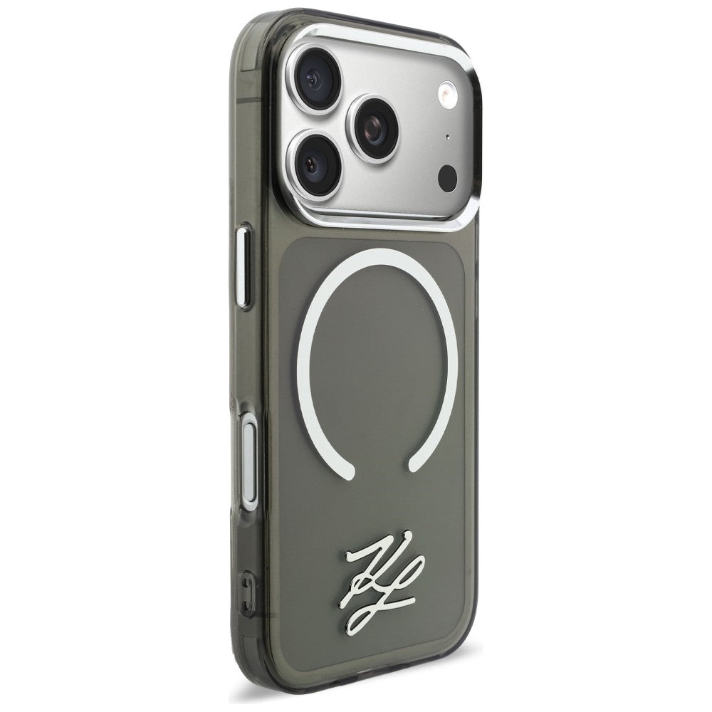 Karl Lagerfeld IML KL scenarijaus logotipas MagSafe Dėklas, skirtas iPhone 17 Pro – juodas
