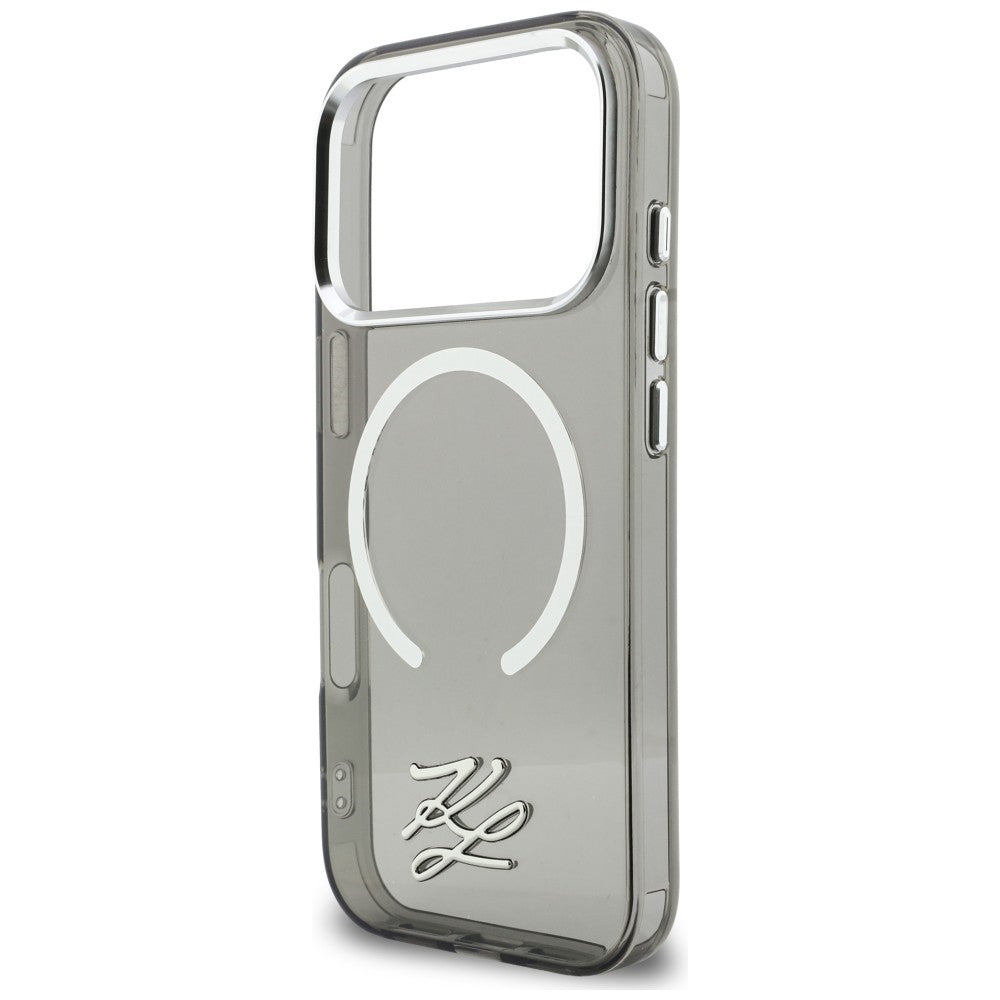 Karl Lagerfeld IML KL scenarijaus logotipas MagSafe Dėklas, skirtas iPhone 17 Pro – juodas