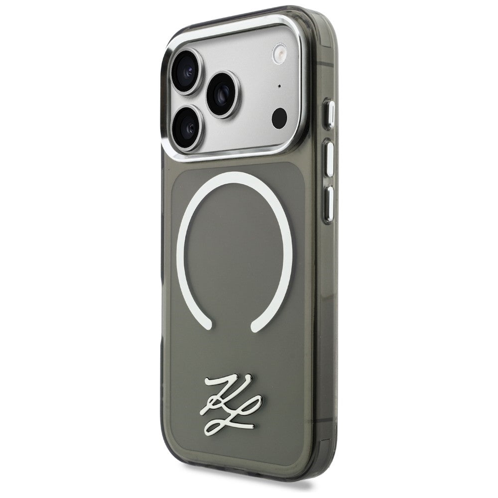 Karl Lagerfeld IML KL scenarijaus logotipas MagSafe Dėklas, skirtas iPhone 17 Pro Max – juodas