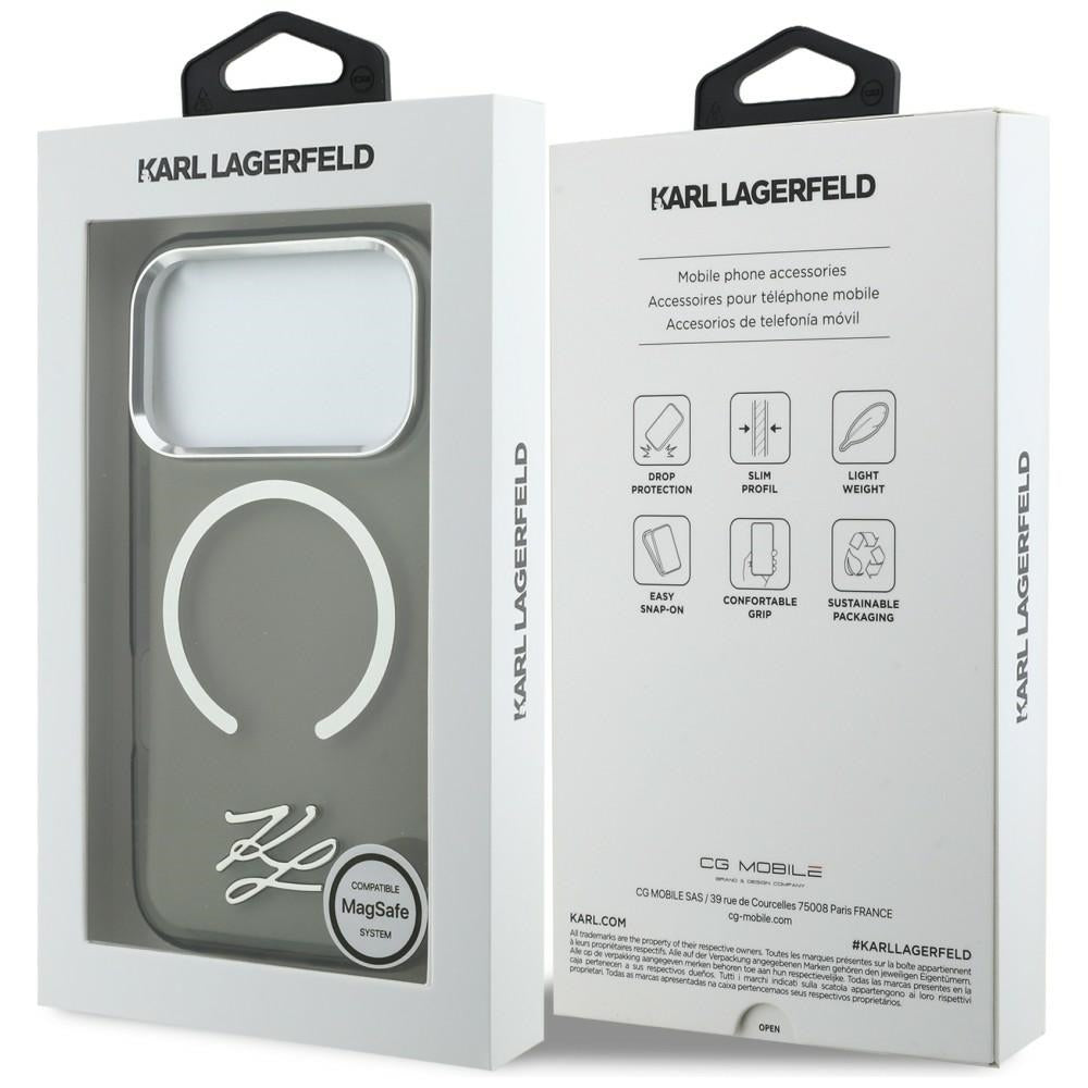 Karl Lagerfeld IML KL scenarijaus logotipas MagSafe Dėklas, skirtas iPhone 17 Pro Max – juodas