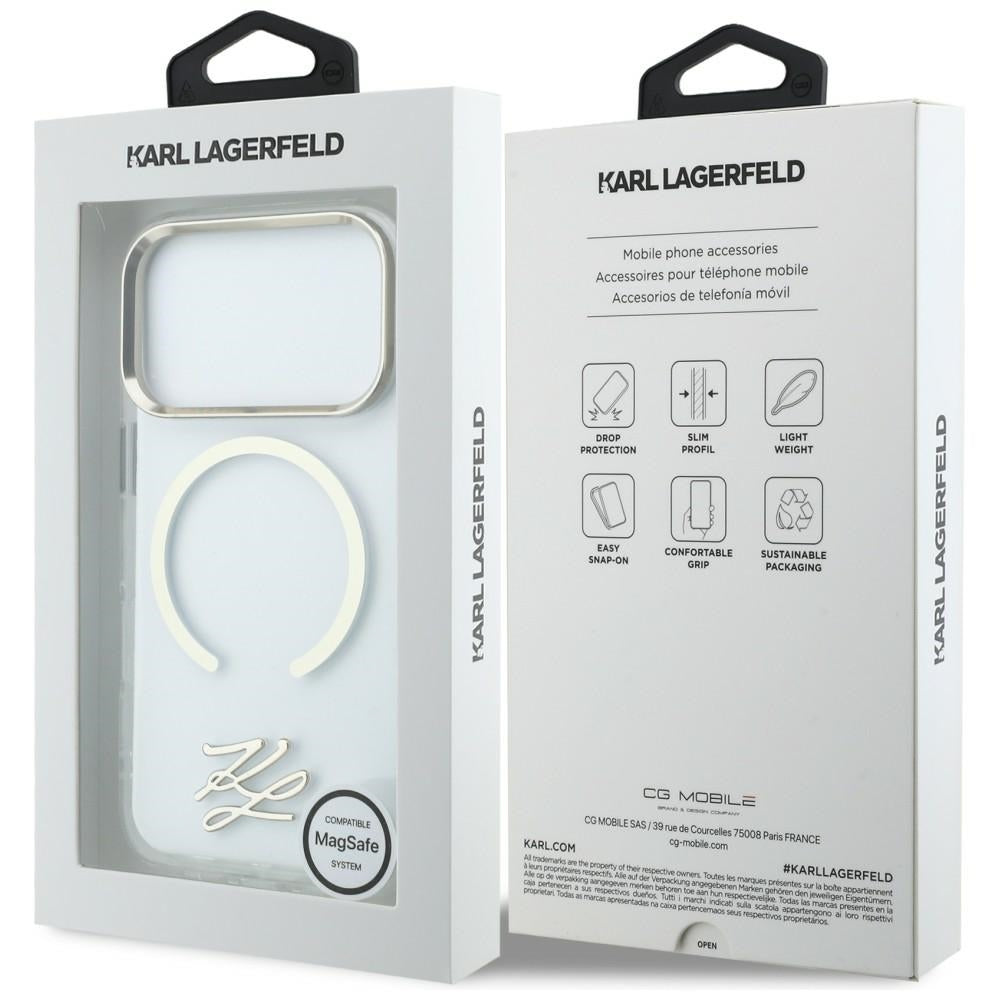 Karl Lagerfeld IML KL scenarijaus logotipas MagSafe Dėklas, skirtas iPhone 17 Pro Max - Aiškus