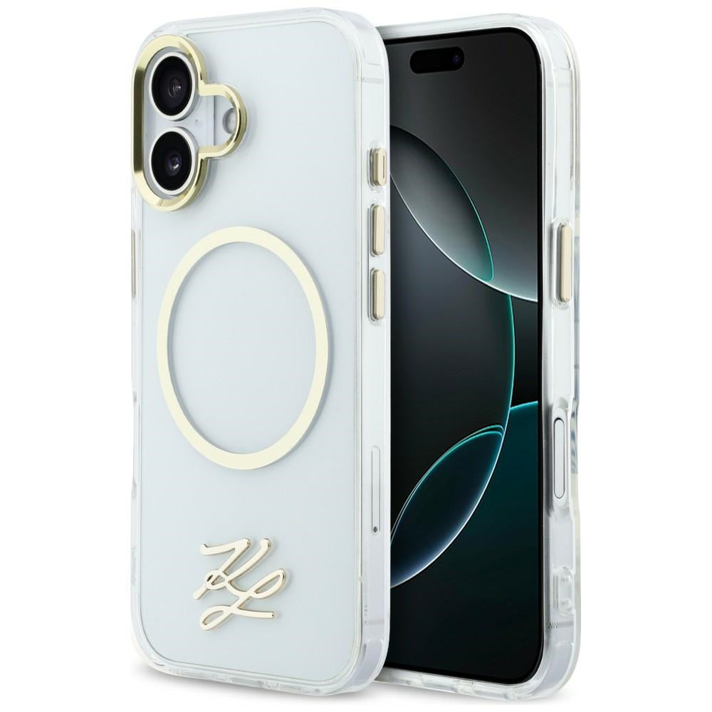 Karl Lagerfeld IML KL scenarijaus logotipas MagSafe Dėklas, skirtas iPhone 17 – skaidrus