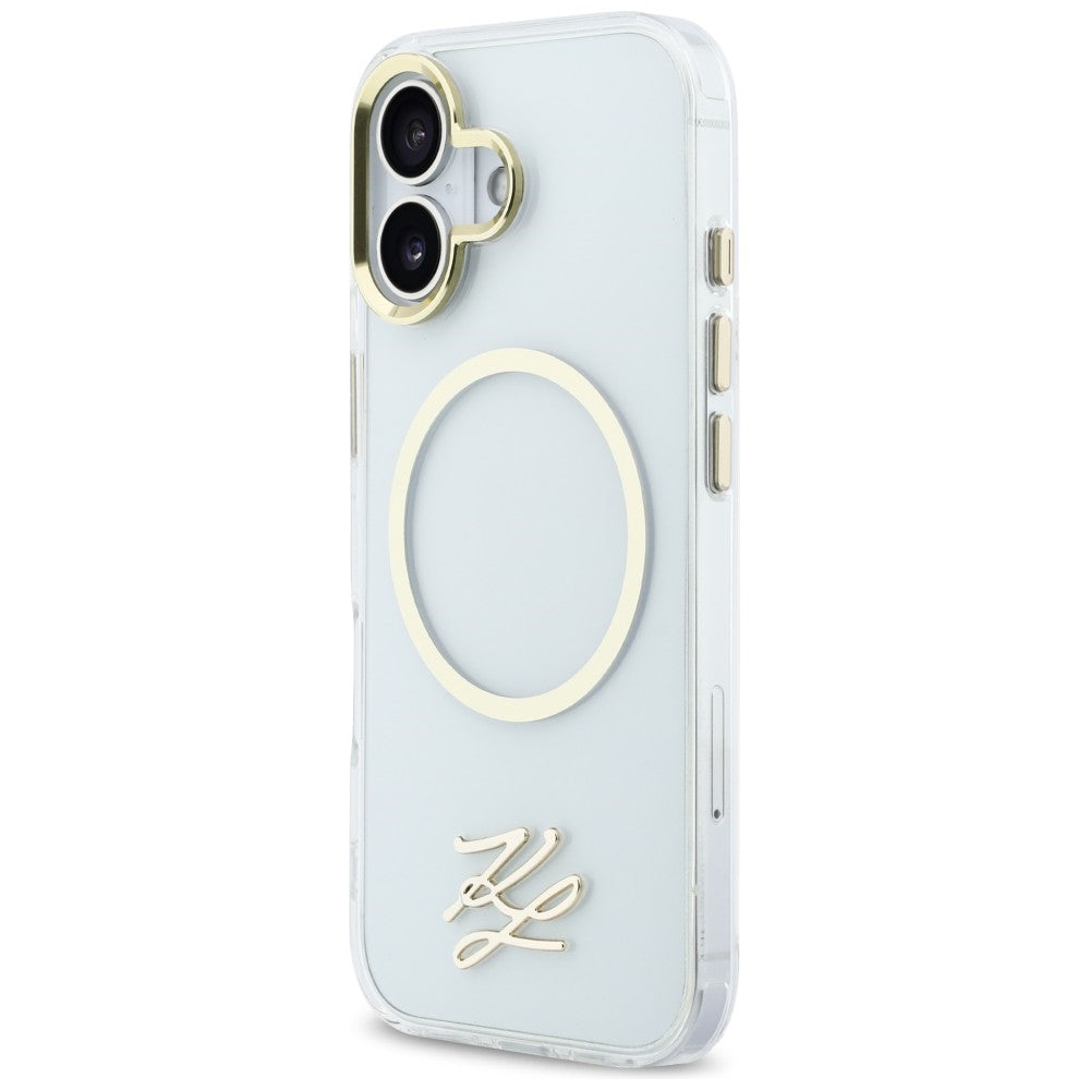 Karl Lagerfeld IML KL scenarijaus logotipas MagSafe Dėklas, skirtas iPhone 17 – skaidrus