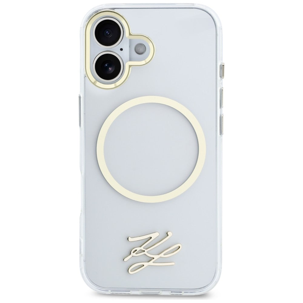 Karl Lagerfeld IML KL scenarijaus logotipas MagSafe Dėklas, skirtas iPhone 17 – skaidrus