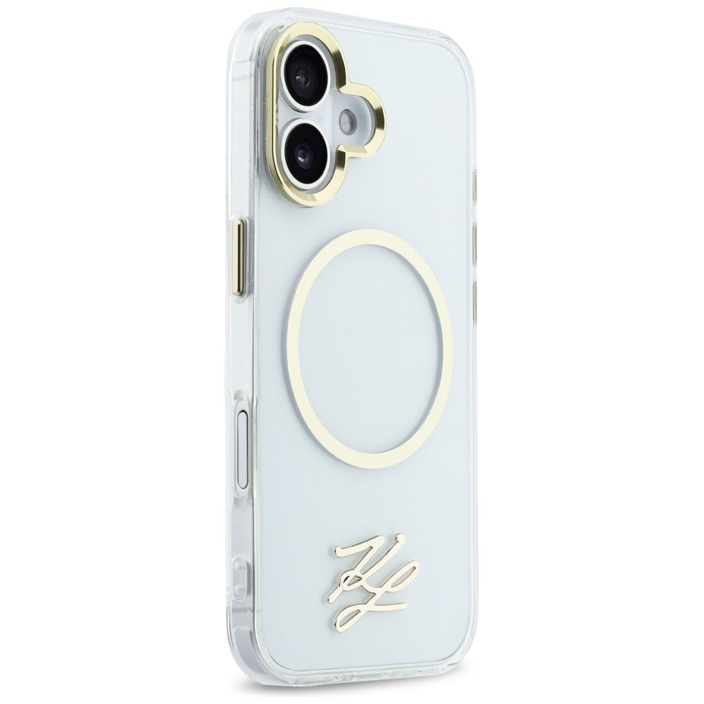 Karl Lagerfeld IML KL scenarijaus logotipas MagSafe Dėklas, skirtas iPhone 17 – skaidrus