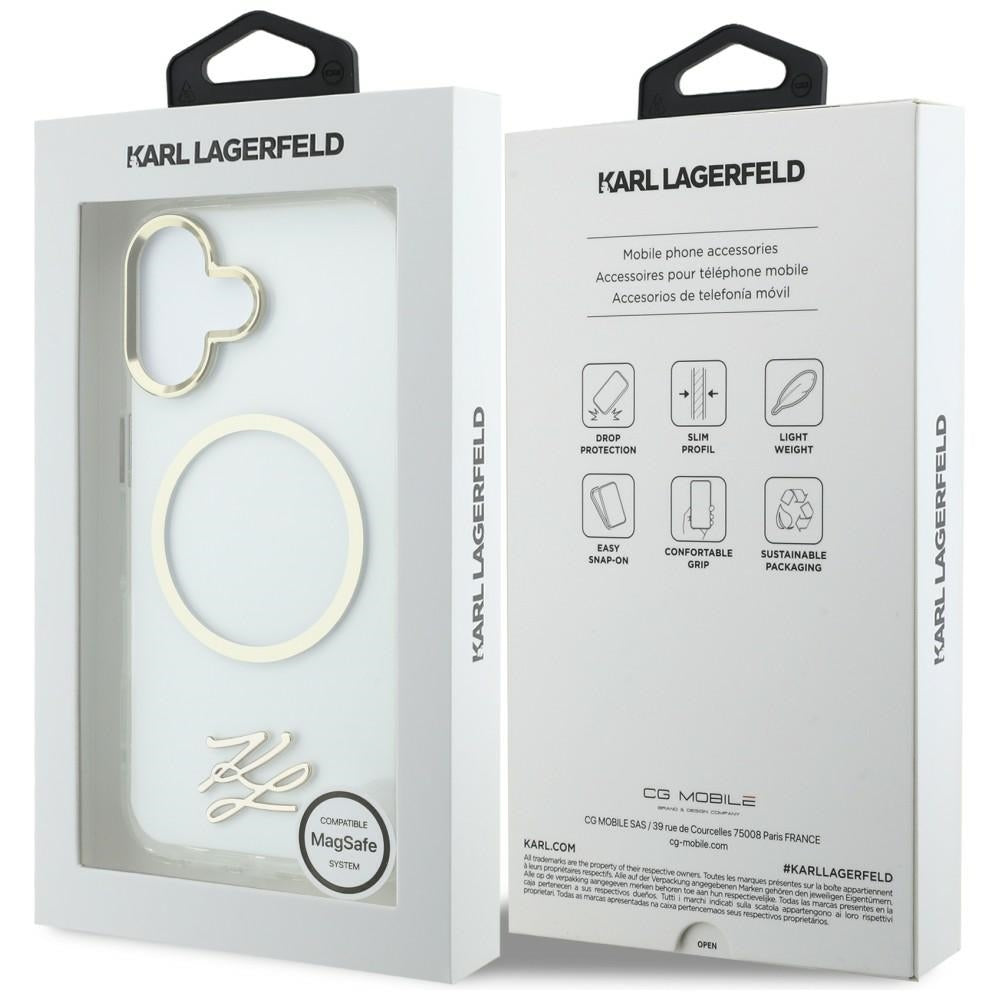 Karl Lagerfeld IML KL scenarijaus logotipas MagSafe Dėklas, skirtas iPhone 17 – skaidrus