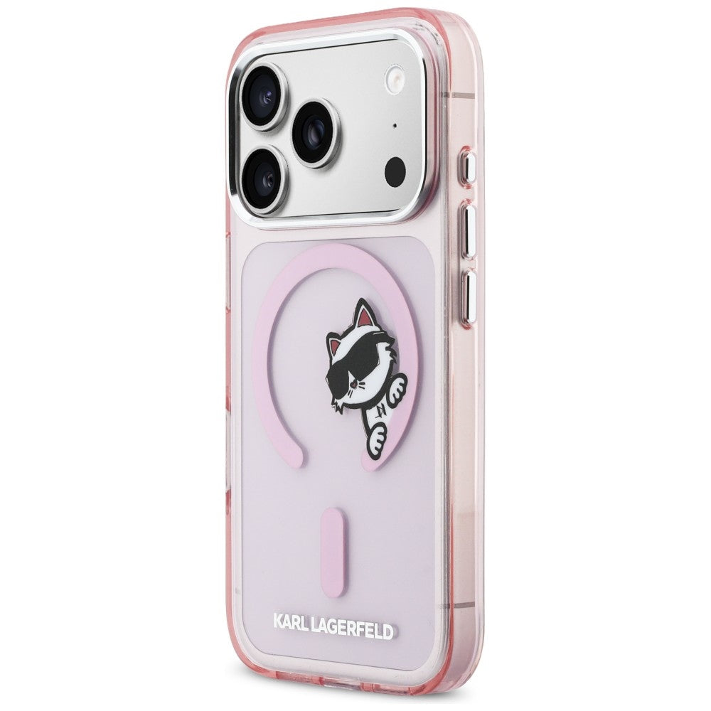 Karl Lagerfeld IML Peekaboo MagSafe Dėklas, skirtas iPhone 17 Pro Max – rožinis
