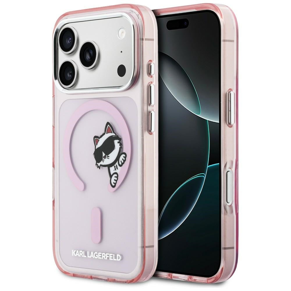 Karl Lagerfeld IML Peekaboo MagSafe Dėklas, skirtas iPhone 17 Pro – rožinis