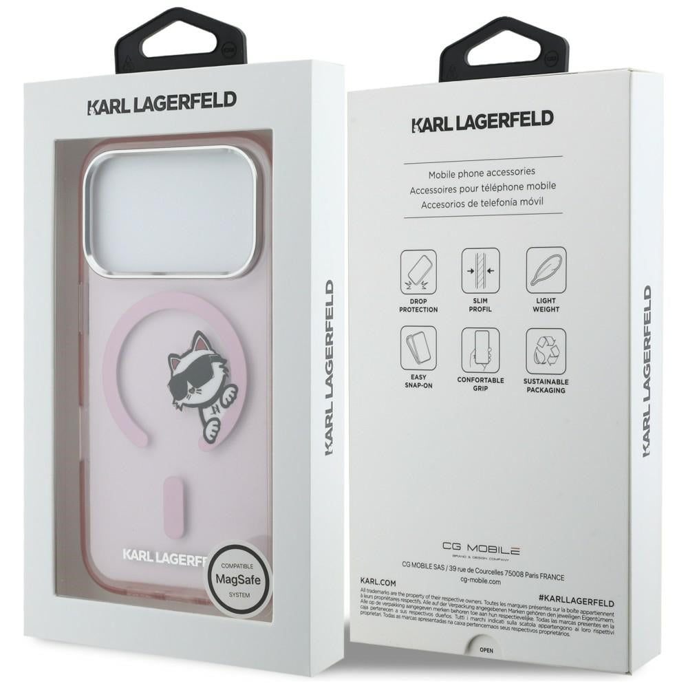 Karl Lagerfeld IML Peekaboo MagSafe Dėklas, skirtas iPhone 17 Pro – rožinis