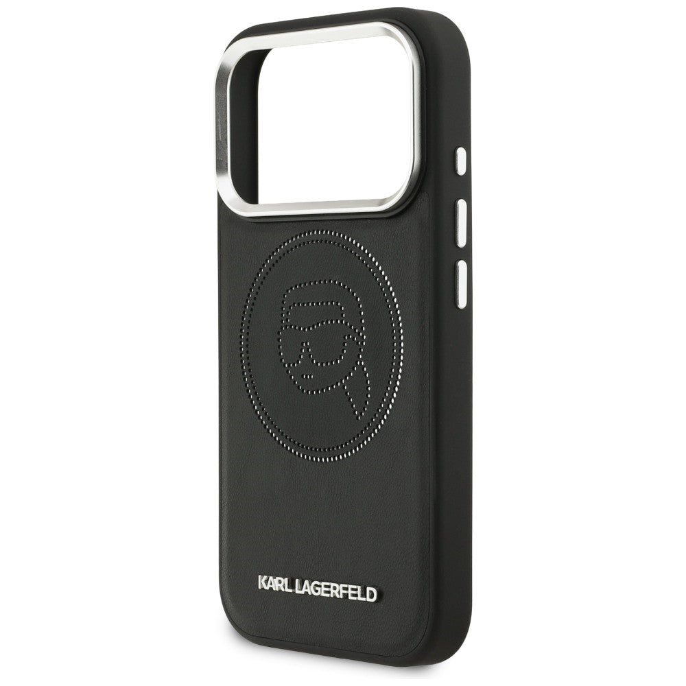 Karl Lagerfeld K Head Point logotipas MagSafe Dėklas, skirtas iPhone 17 Pro - juodas