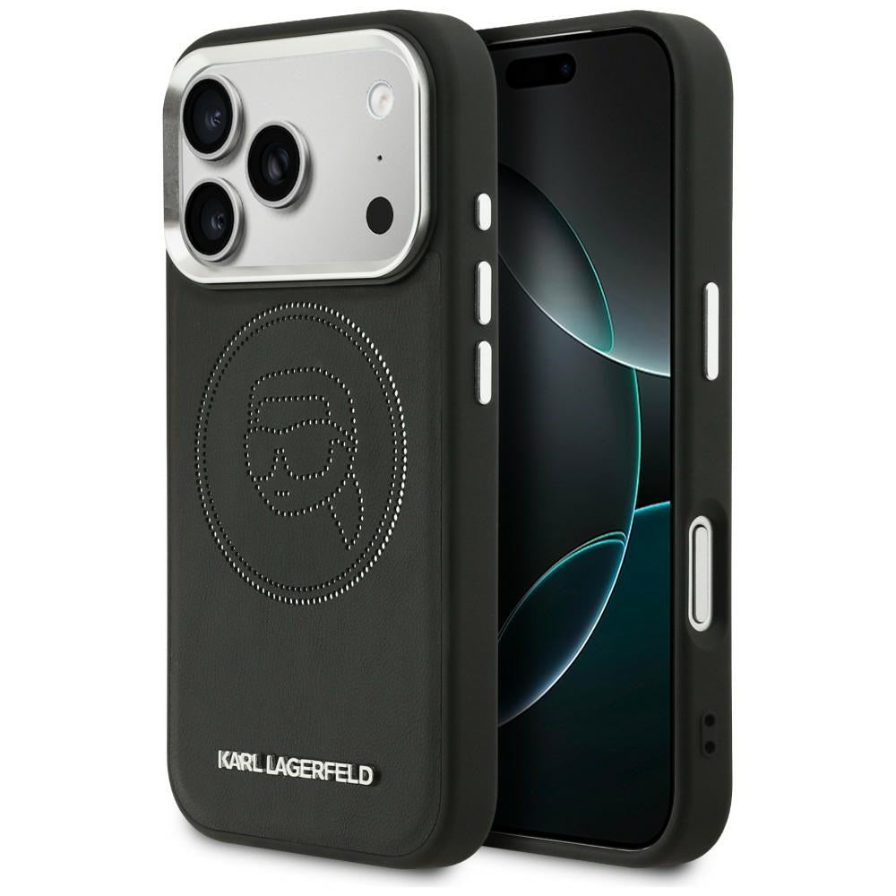 Karl Lagerfeld K Head Point logotipas MagSafe Dėklas, skirtas iPhone 17 Pro Max - juodas