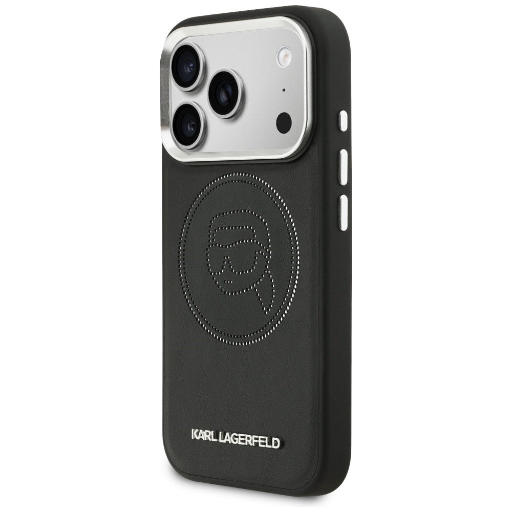 Karl Lagerfeld K Head Point logotipas MagSafe Dėklas, skirtas iPhone 17 Pro Max - juodas