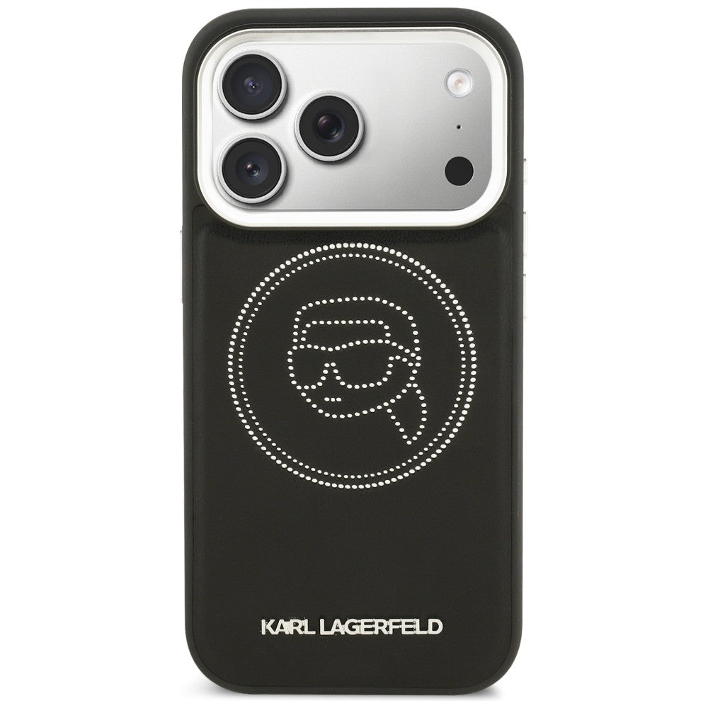 Karl Lagerfeld K Head Point logotipas MagSafe Dėklas, skirtas iPhone 17 Pro Max - juodas