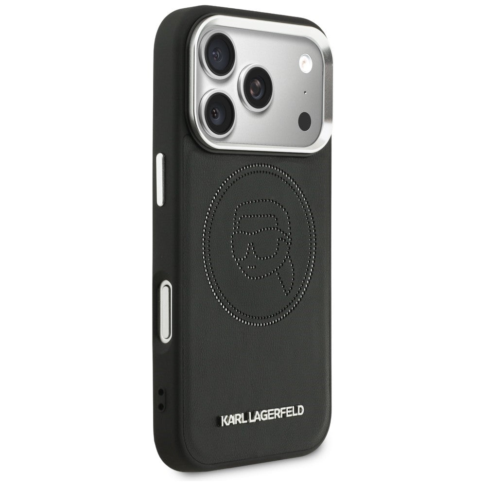 Karl Lagerfeld K Head Point logotipas MagSafe Dėklas, skirtas iPhone 17 Pro Max - juodas