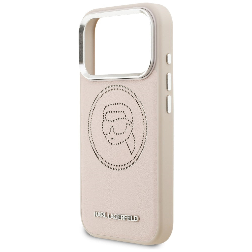 Karl Lagerfeld K Head Point logotipas MagSafe Dėklas, skirtas iPhone 17 Pro Max – rožinis