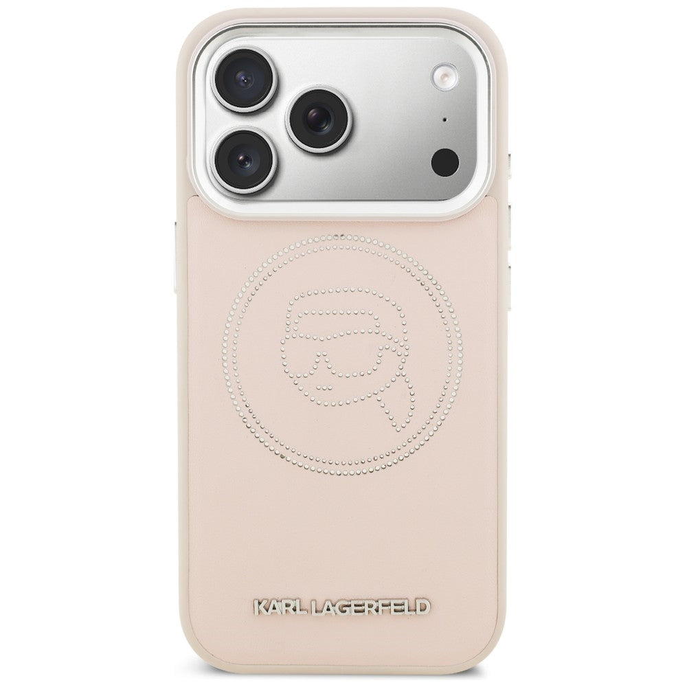 Karl Lagerfeld K Head Point logotipas MagSafe Dėklas, skirtas iPhone 17 Pro – rožinis