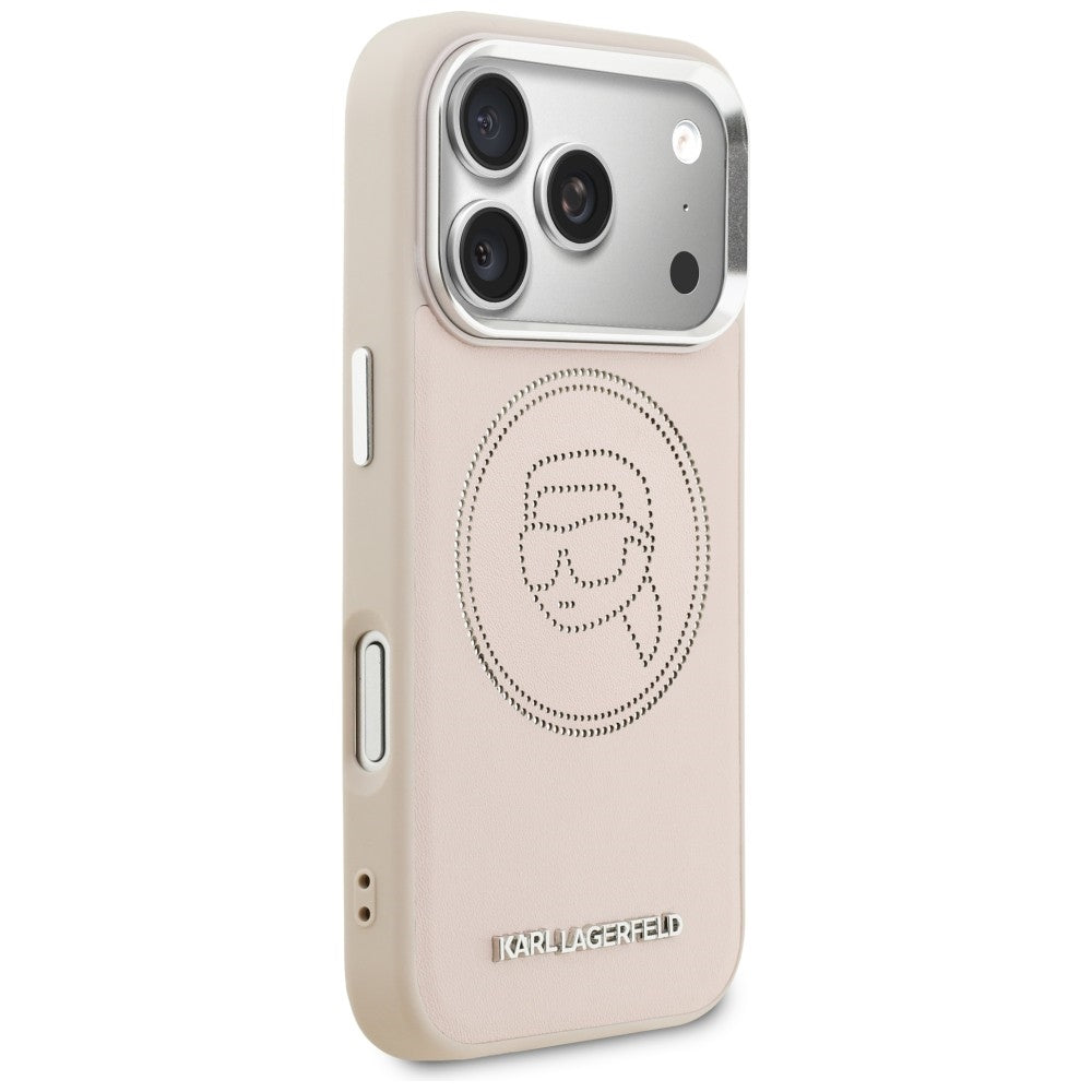 Karl Lagerfeld K Head Point logotipas MagSafe Dėklas, skirtas iPhone 17 Pro – rožinis