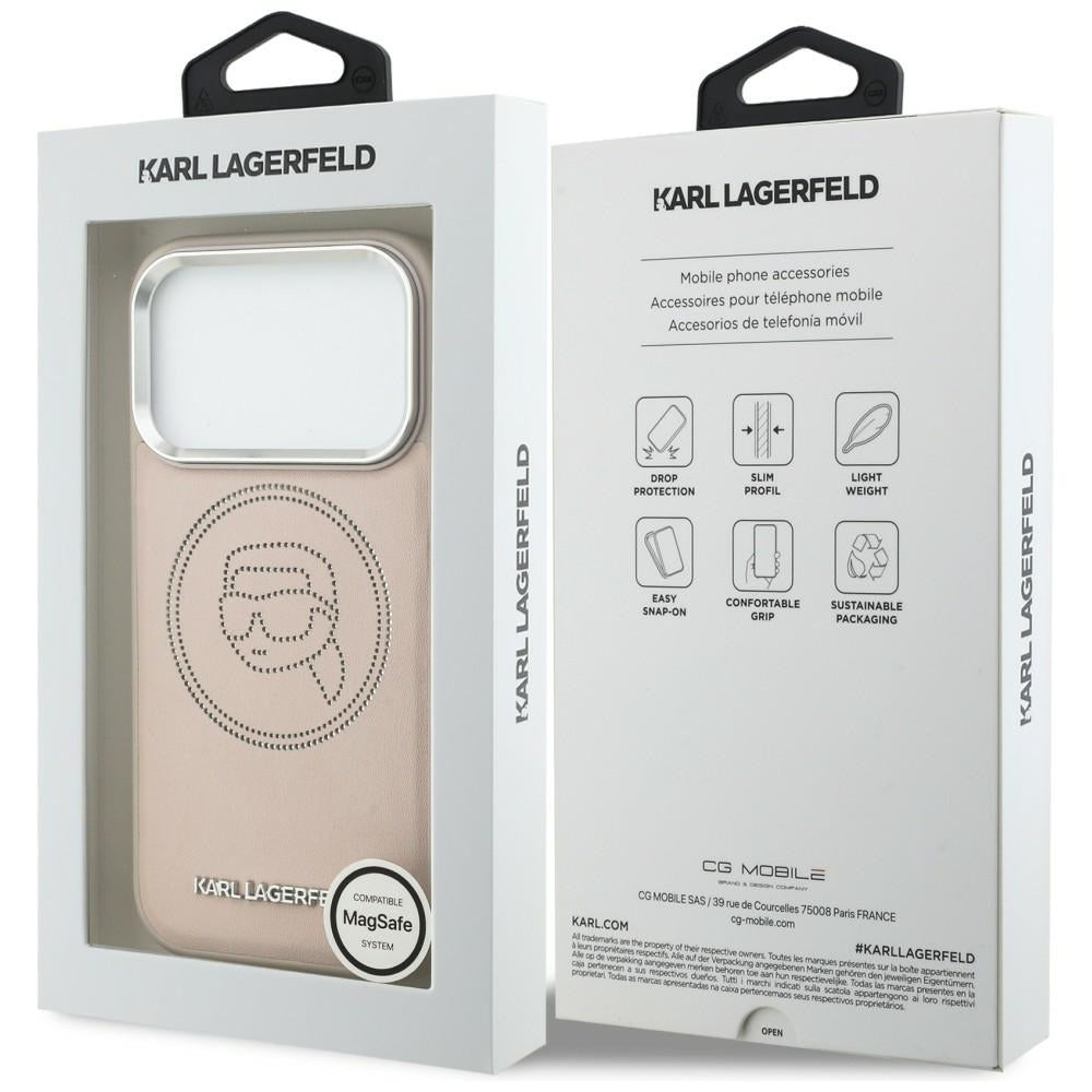 Karl Lagerfeld K Head Point logotipas MagSafe Dėklas, skirtas iPhone 17 Pro – rožinis