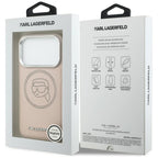 Karl Lagerfeld K Head Point logotipas MagSafe Dėklas, skirtas iPhone 17 Pro – rožinis
