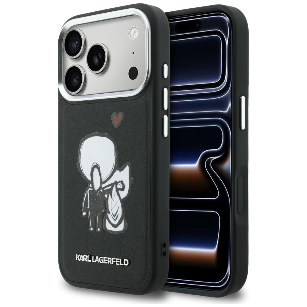 Karl Lagerfeld "Karl &amp; Choupette" nugaros logotipas MagSafe Dėklas, skirtas iPhone 17 Pro Max - juodas