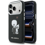 Karl Lagerfeld "Karl &amp; Choupette" nugaros logotipas MagSafe Dėklas, skirtas iPhone 17 Pro Max - juodas