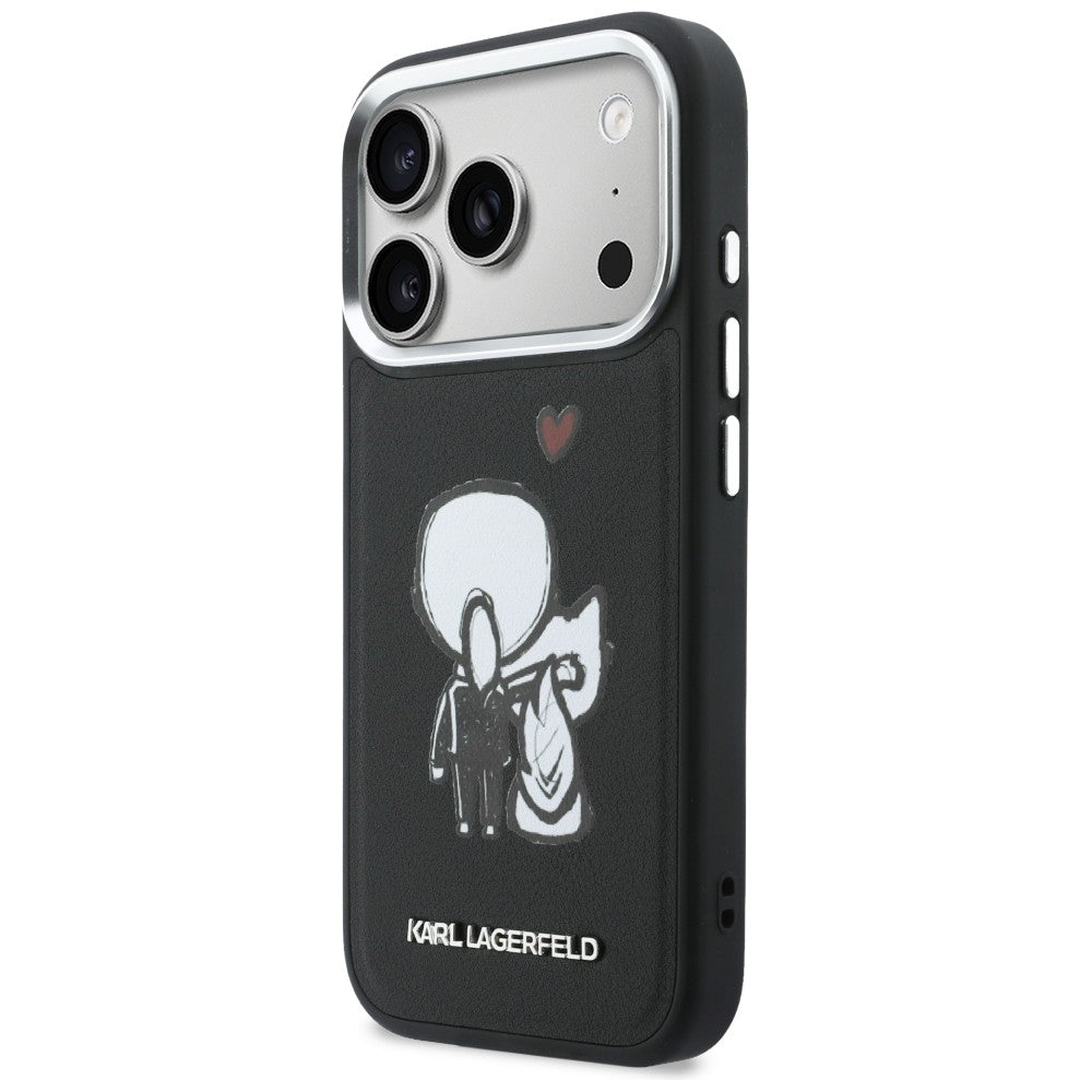 Karl Lagerfeld "Karl &amp; Choupette" nugaros logotipas MagSafe Dėklas, skirtas iPhone 17 Pro Max - juodas