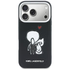 Karl Lagerfeld "Karl &amp; Choupette" nugaros logotipas MagSafe Dėklas, skirtas iPhone 17 Pro Max - juodas