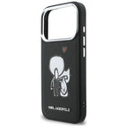 Karl Lagerfeld "Karl &amp; Choupette" nugaros logotipas MagSafe Dėklas, skirtas iPhone 17 Pro Max - juodas