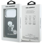 Karl Lagerfeld "Karl &amp; Choupette" nugaros logotipas MagSafe Dėklas, skirtas iPhone 17 Pro Max - juodas