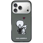 Karl Lagerfeld Karl &amp; Choupette Atgal MagSafe Dėklas, skirtas iPhone 17 Pro - juodas