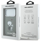 Karl Lagerfeld Karl &amp; Choupette Atgal MagSafe Dėklas, skirtas iPhone 17 Pro Max - juodas
