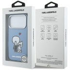 Karl Lagerfeld Karl &amp; Choupette Atgal MagSafe Dėklas, skirtas iPhone 17 Pro Max - mėlynas