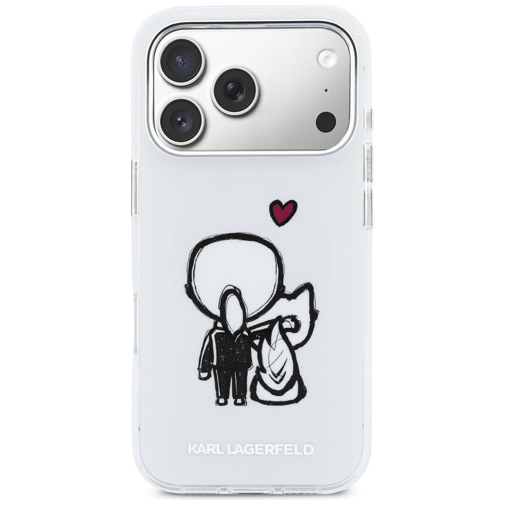 Karl Lagerfeld Karl &amp; Choupette Atgal MagSafe Dėklas, skirtas iPhone 17 Pro Max - Skaidrus