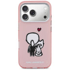 Karl Lagerfeld Karl &amp; Choupette Atgal MagSafe Dėklas, skirtas iPhone 17 Pro Max - rožinis