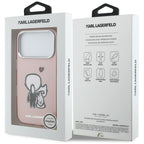 Karl Lagerfeld Karl &amp; Choupette Atgal MagSafe Dėklas, skirtas iPhone 17 Pro Max - rožinis