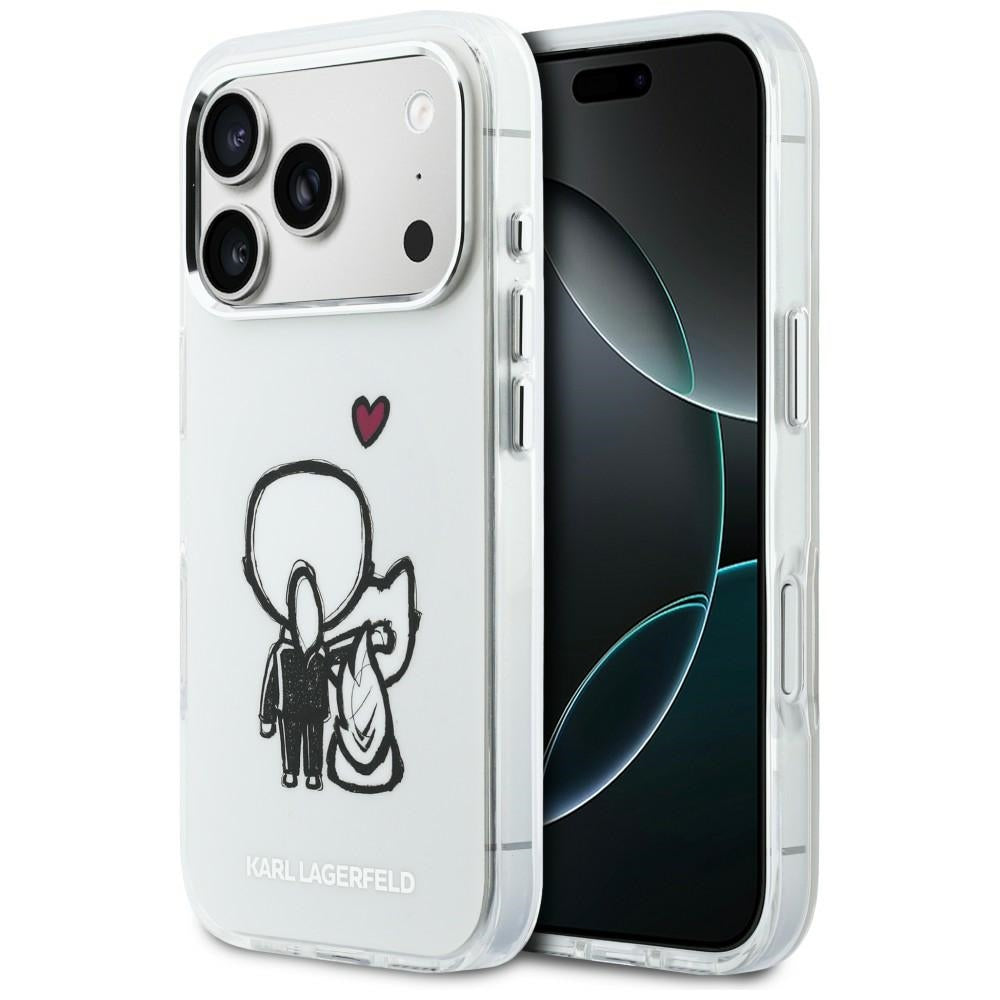 Karl Lagerfeld Karl &amp; Choupette Atgal MagSafe Dėklas, skirtas iPhone 17 Pro - Skaidrus