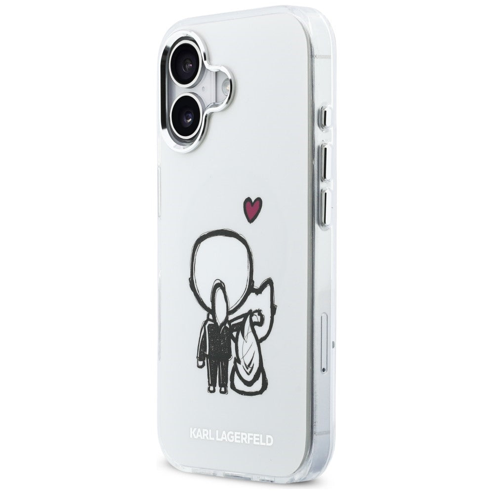 Karl Lagerfeld Karl &amp; Choupette Atgal MagSafe Dėklas, skirtas iPhone 17 - Skaidrus
