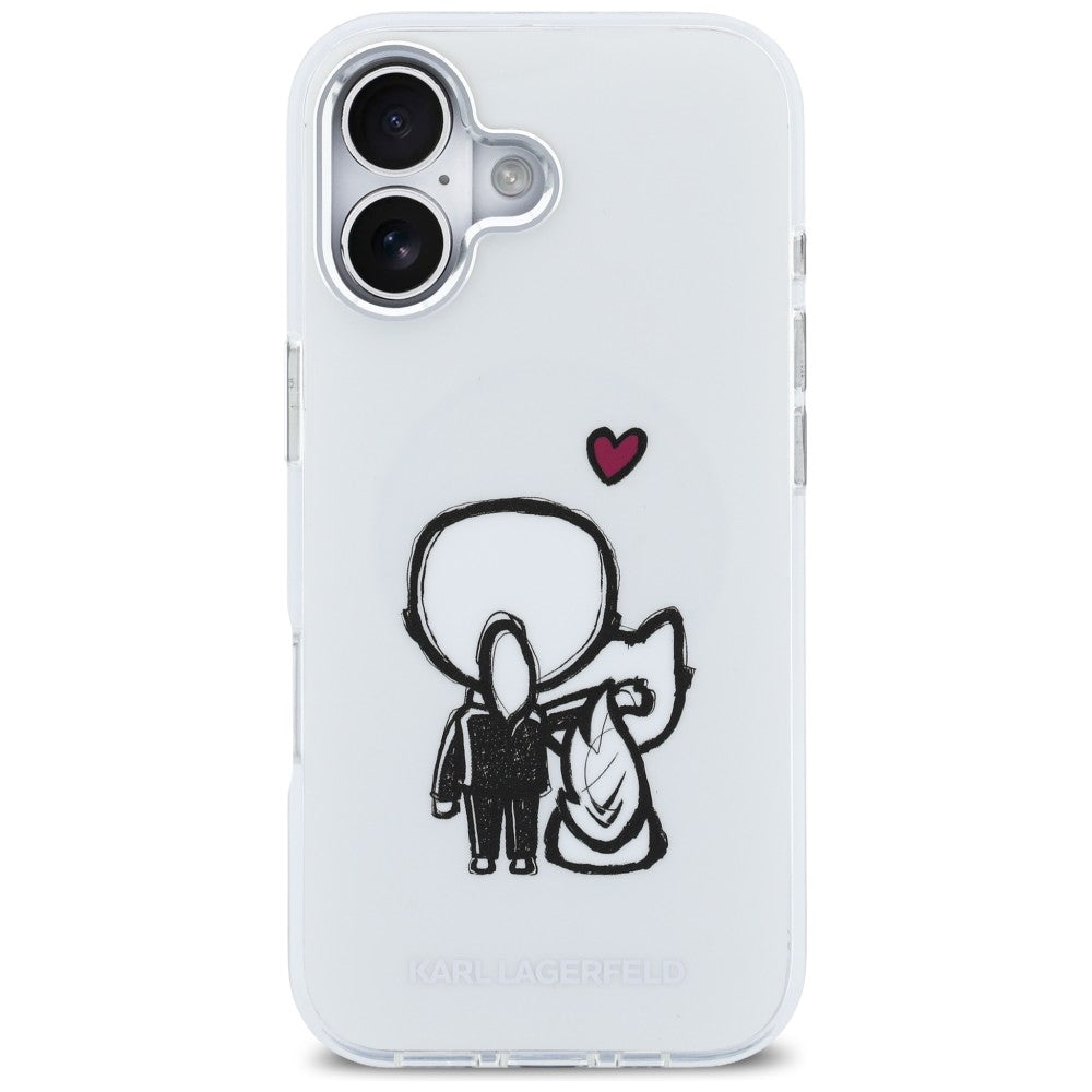 Karl Lagerfeld Karl &amp; Choupette Atgal MagSafe Dėklas, skirtas iPhone 17 - Skaidrus