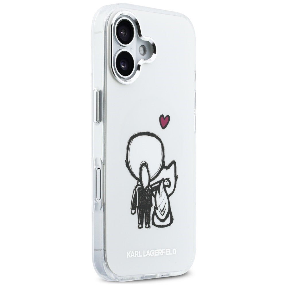 Karl Lagerfeld Karl &amp; Choupette Atgal MagSafe Dėklas, skirtas iPhone 17 - Skaidrus