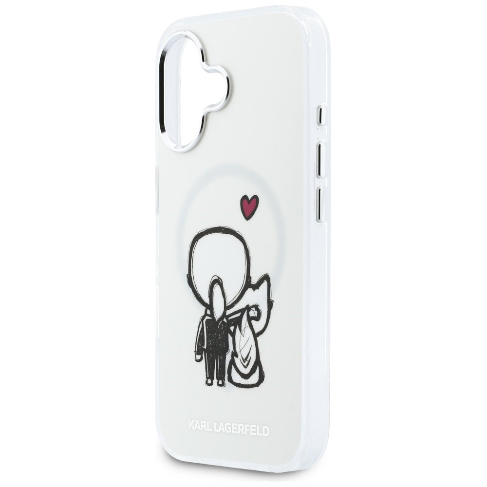 Karl Lagerfeld Karl &amp; Choupette Atgal MagSafe Dėklas, skirtas iPhone 17 - Skaidrus
