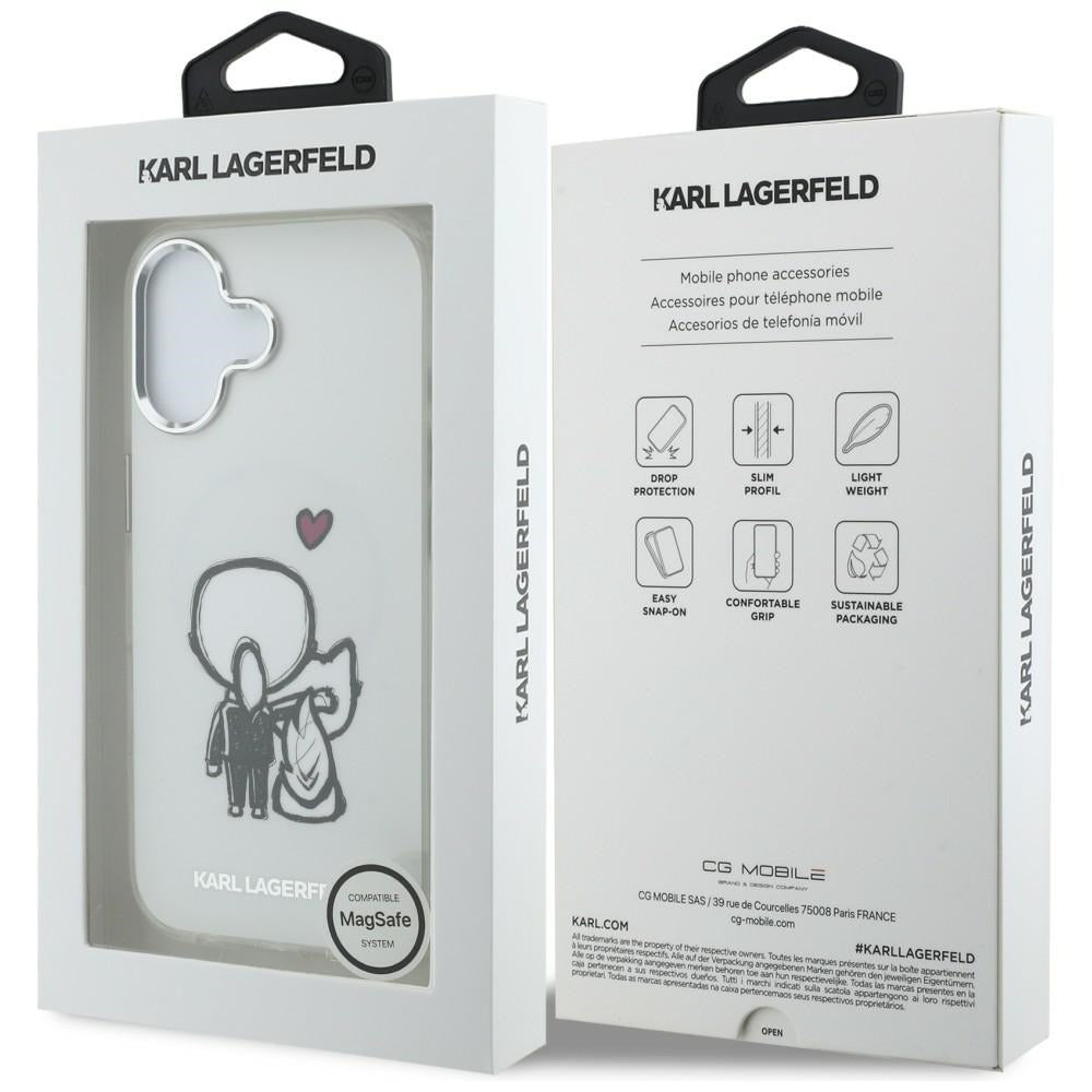 Karl Lagerfeld Karl &amp; Choupette Atgal MagSafe Dėklas, skirtas iPhone 17 - Skaidrus