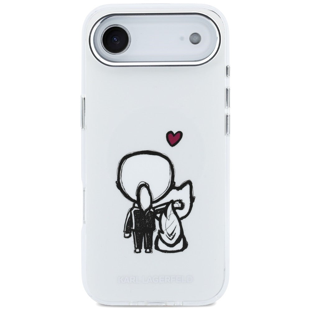 Karl Lagerfeld Karl &amp; Choupette Atgal MagSafe Dėklas, skirtas iPhone Air – skaidrus
